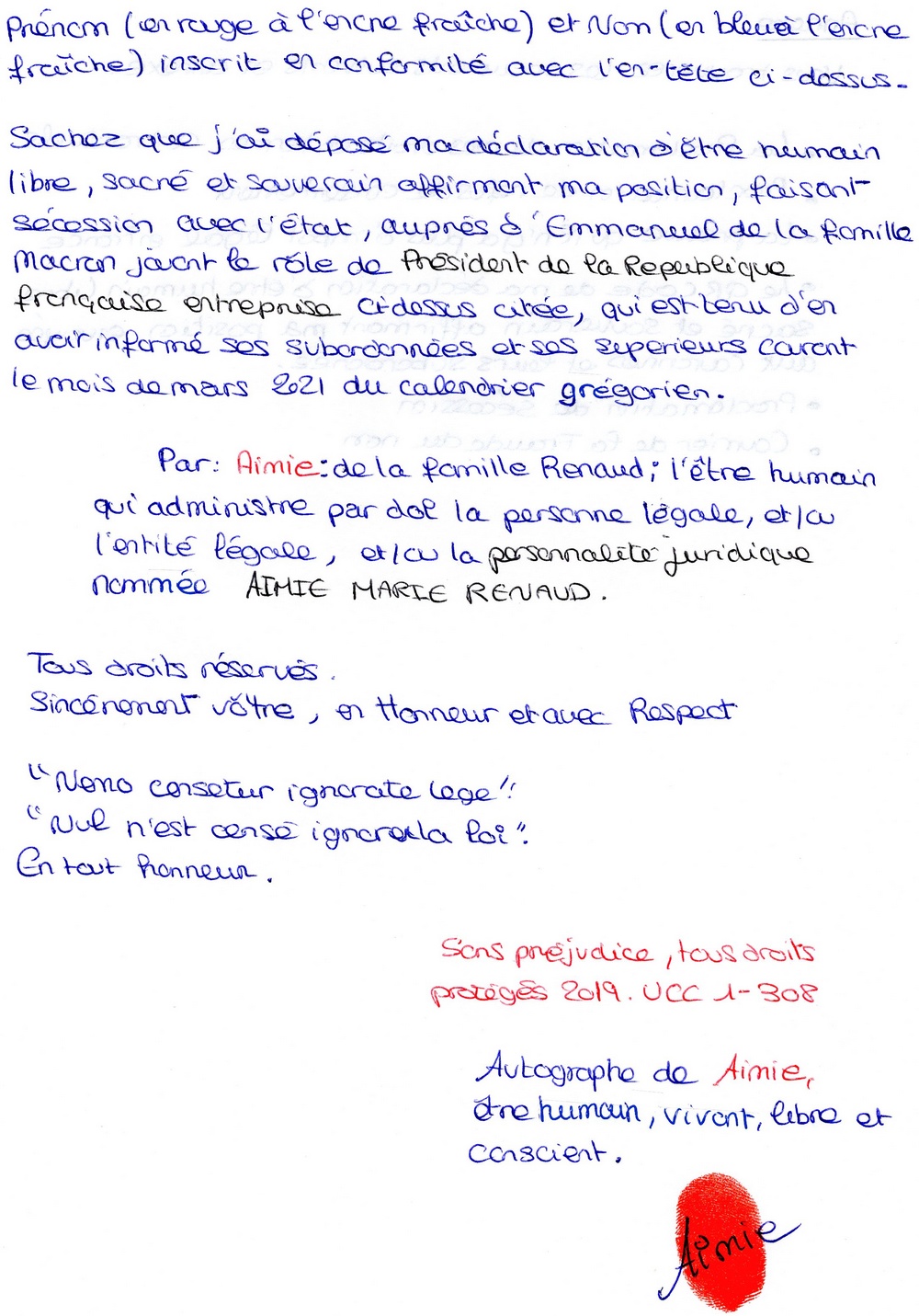 Aimie Renaud notifcation impots007