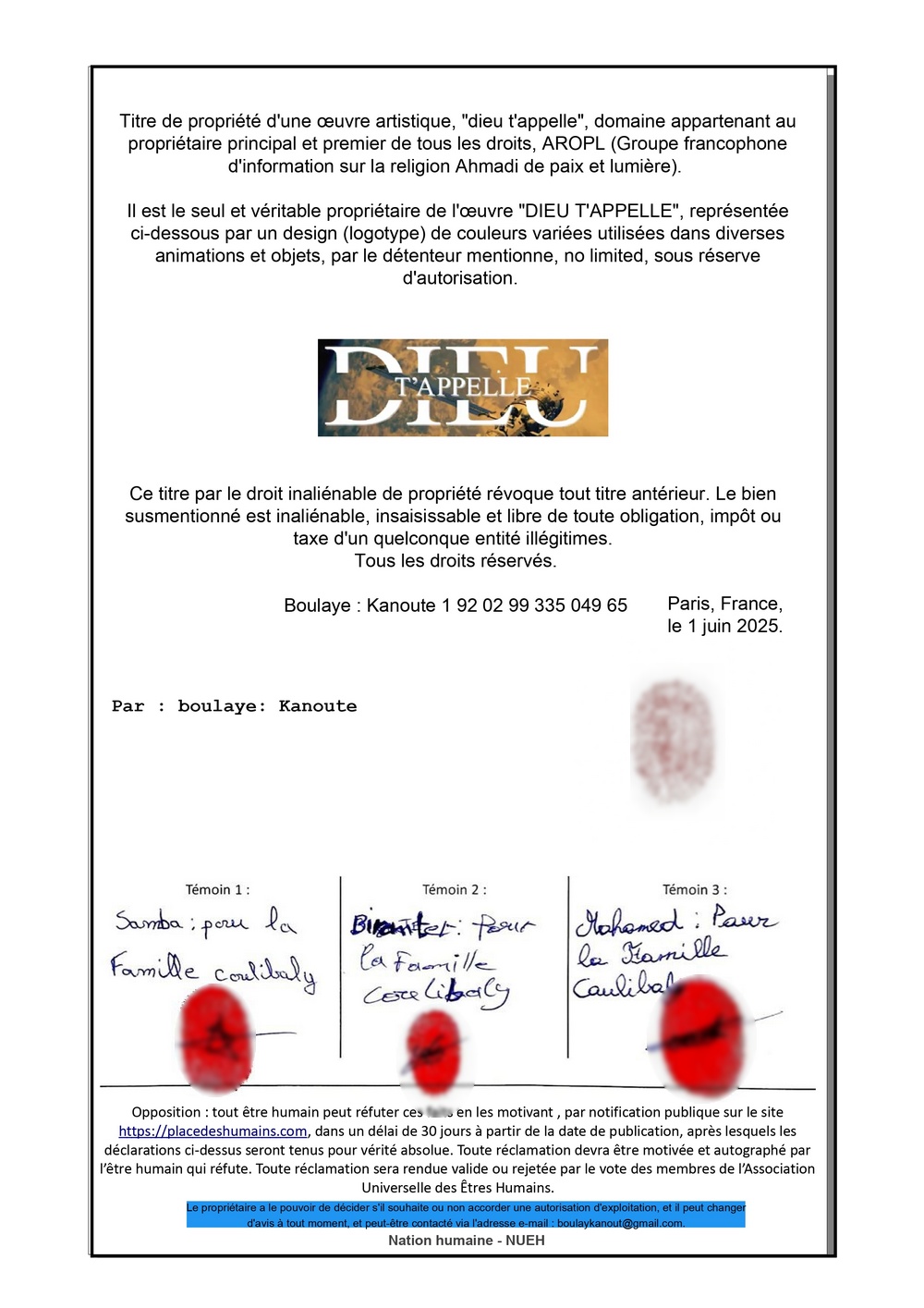 titre de proprite absolue domaine dieu tappelle