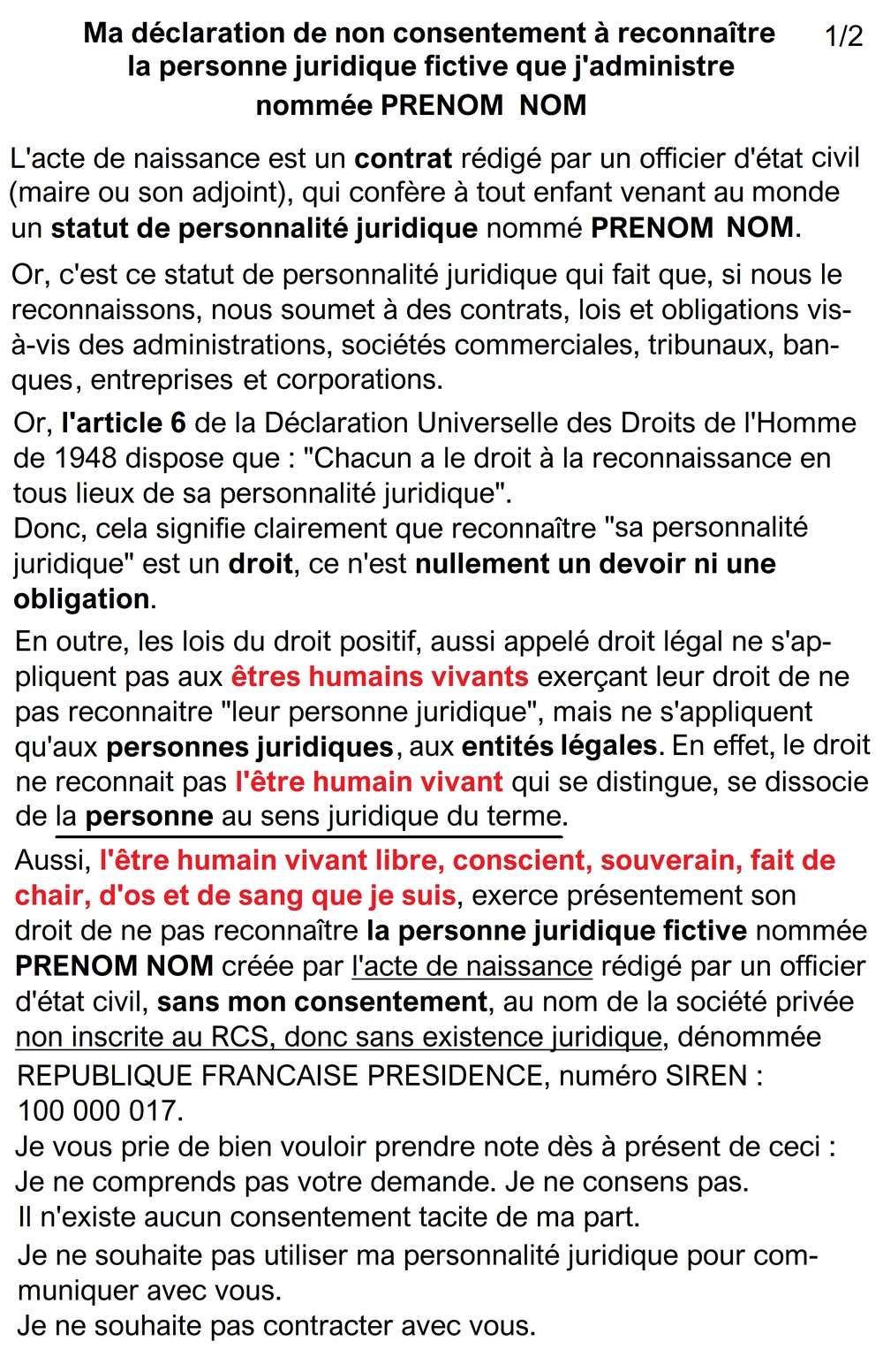 recto ma declaration officielle de non consentement