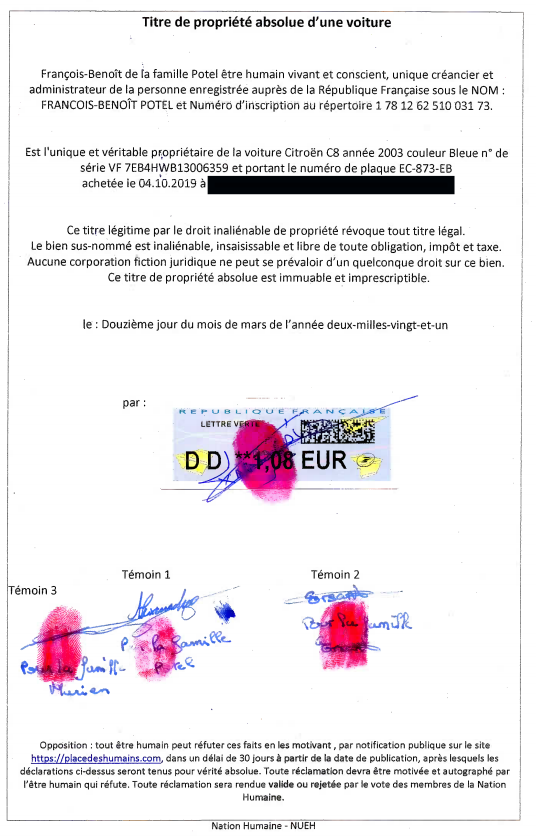 François Benoît proprite absolue de voiture