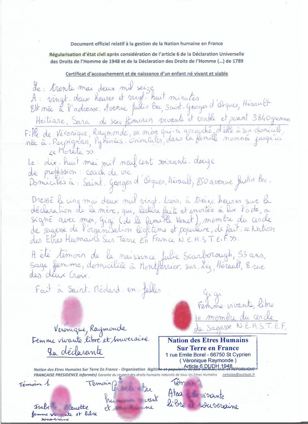 20230703 regularis certificat accouchement et naissance heitiare