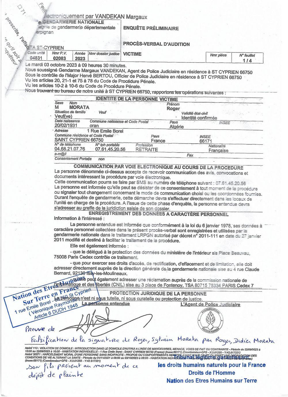 20250127 pj4 copie annote de la plainte n2 du pre contre vron