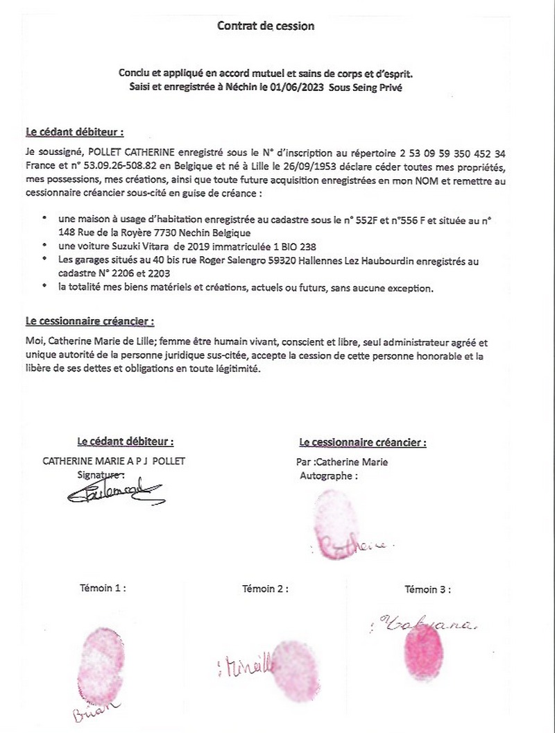 contrat de cession catherine