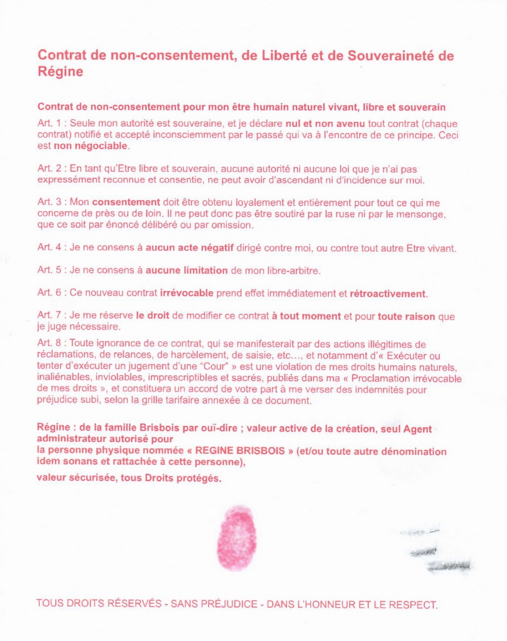 contrat de non consentement de liberte et de souverainete page 0001 régine